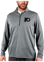 Antigua Philadelphia Flyers Mens Charcoal Rally 2.0 Long Sleeve Qtr Zip Pullover