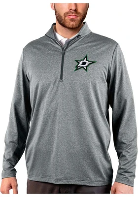 Antigua Dallas Stars Mens Charcoal Rally 2.0 Long Sleeve Qtr Zip Pullover