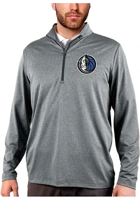 Antigua Dallas Mavericks Mens Charcoal Rally 2.0 Long Sleeve Qtr Zip Pullover