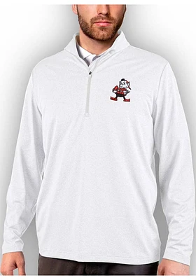Antigua Cleveland Browns Mens Rally 2.0 Long Sleeve Qtr Zip Pullover