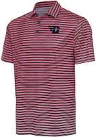 Antigua Dayton Flyers Mens Navy Blue Turn Stripe Short Sleeve Polo