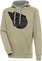 Antigua Cleveland Guardians Mens Khaki Victory Logo Long Sleeve Hoodie