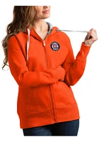 Antigua Detroit Tigers Womens Orange Victory Full Zip Hood Long Sleeve Jacket