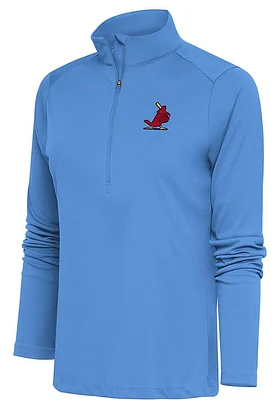 Antigua St Louis Cardinals Womens Light Blue Tribute Qzip Qtr Zip