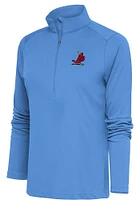 Antigua St Louis Cardinals Womens Light Blue Tribute Qzip Qtr Zip