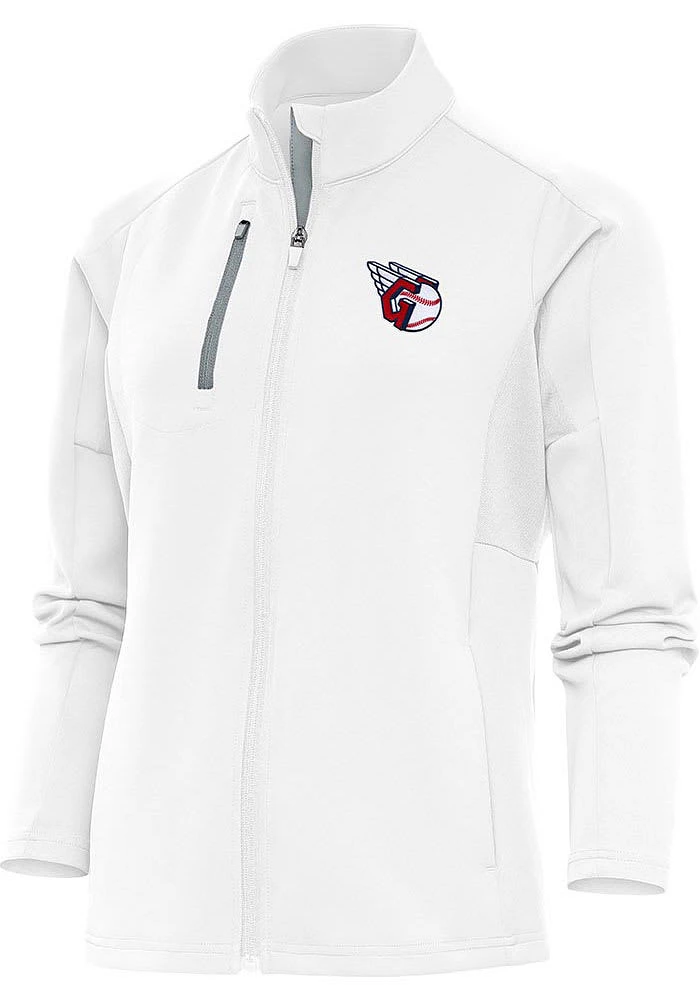 Antigua Cleveland Guardians Womens White Generation Light Weight Jacket