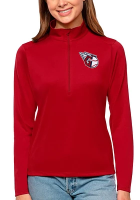 Antigua Cleveland Guardians Womens Red Tribute Qzip Qtr Zip