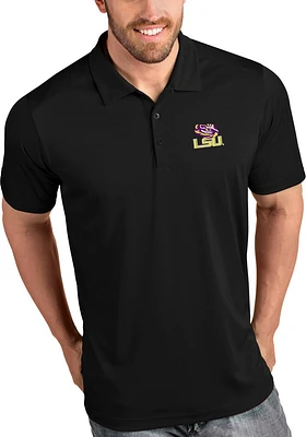 Antigua LSU Tigers Mens Black Tribute Short Sleeve Polo
