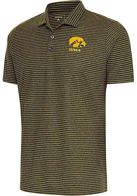 Antigua Iowa Hawkeyes Mens Black Esteem Short Sleeve Polo
