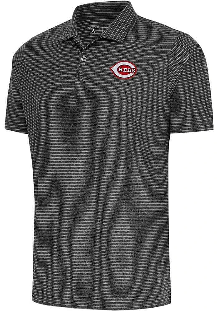 Antigua Cincinnati Reds Mens Black Esteem Short Sleeve Polo