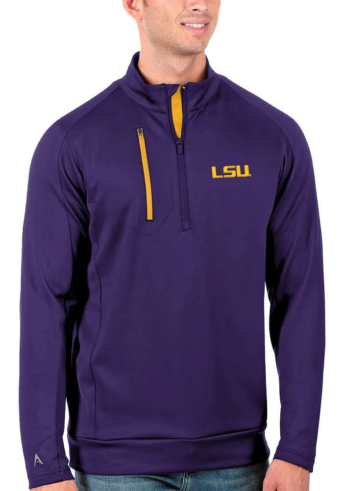 Antigua LSU Tigers Mens Purple Generation Qzip Long Sleeve Qtr Zip Pullover