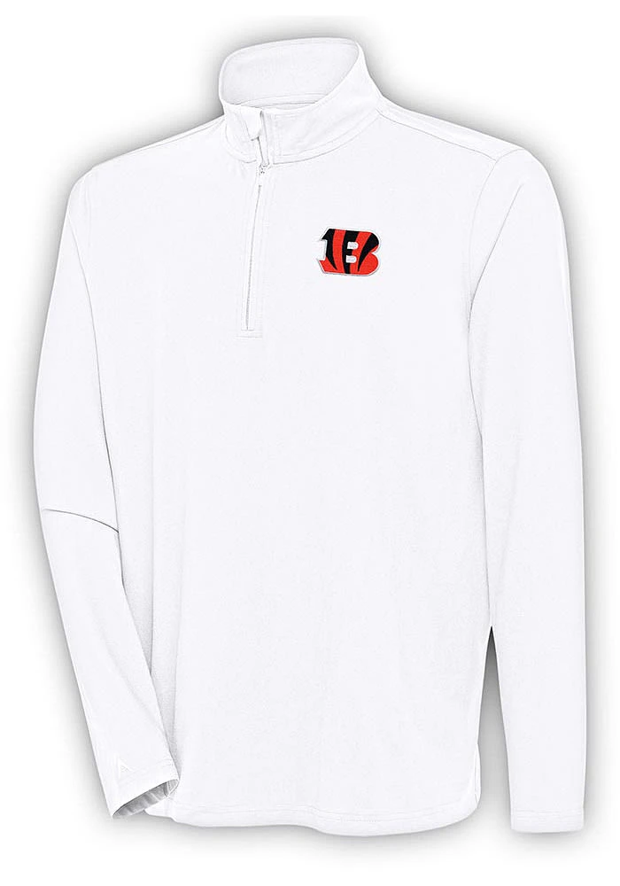 Antigua Cincinnati Bengals Mens Hunk Long Sleeve Qtr Zip Pullover