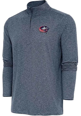 Antigua Columbus Blue Jackets Mens Navy HUNK Long Sleeve 1/4 Zip Pullover