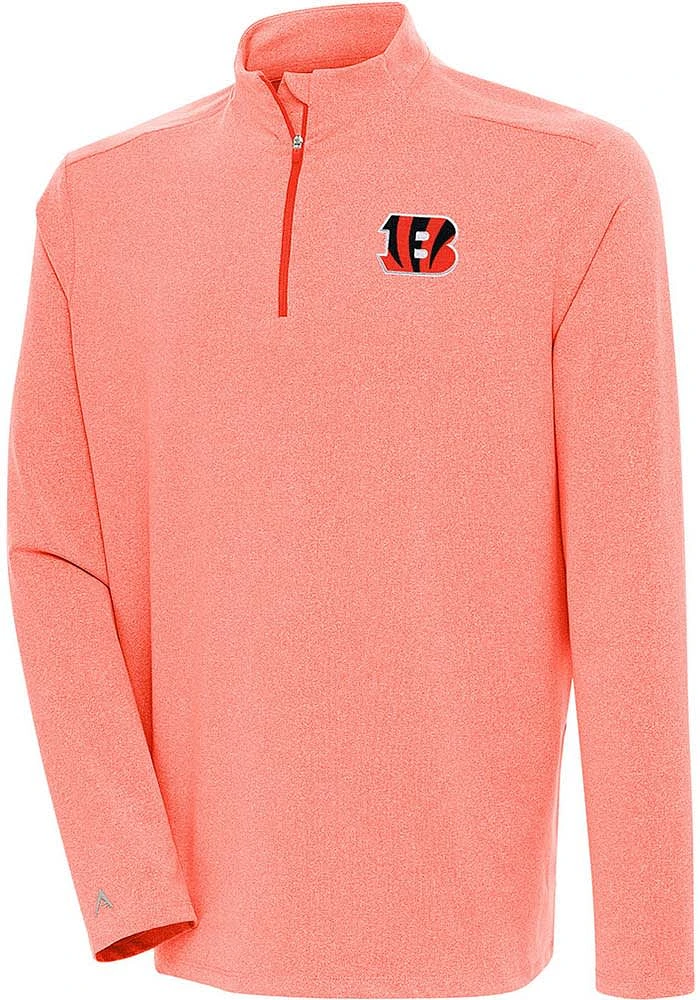 Antigua Cincinnati Bengals Mens Orange SWING SET Long Sleeve 1/4 Zip Pullover