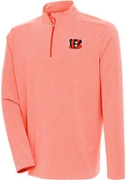 Antigua Cincinnati Bengals Mens Orange SWING SET Long Sleeve 1/4 Zip Pullover