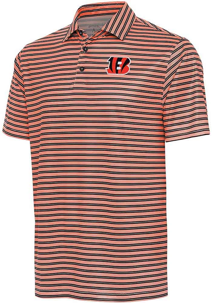 Antigua Cincinnati Bengals Mens Orange THE TURN Short Sleeve Polo