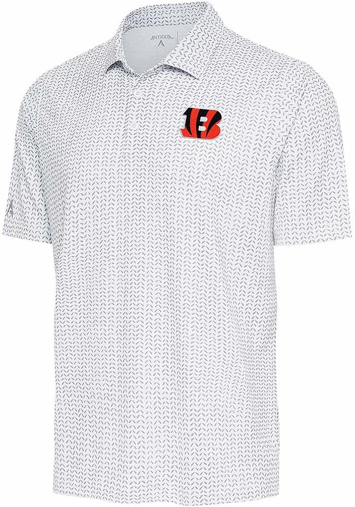 Antigua Cincinnati Bengals Mens White MASHIE Short Sleeve Polo