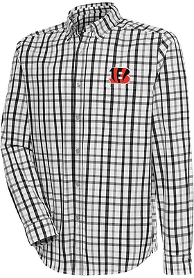 Antigua Cincinnati Bengals Mens Black TENDING Long Sleeve Dress Shirt