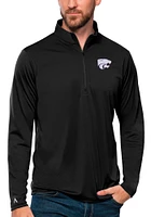 Antigua K-State Wildcats Mens Black Tribute Long Sleeve Qtr Zip Pullover
