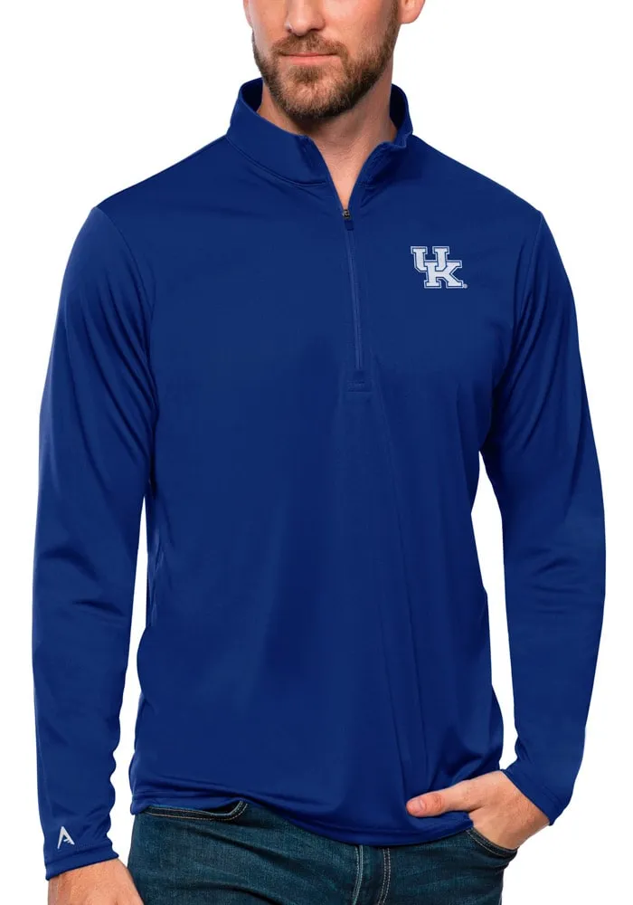 Antigua Kentucky Wildcats Mens Tribute Long Sleeve 1/4 Zip Pullover