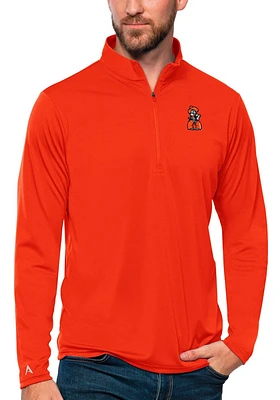 Antigua Oklahoma State Cowboys Mens Tribute Long Sleeve Qtr Zip Pullover