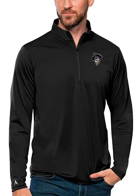 Antigua Oklahoma State Cowboys Mens Black Tribute Long Sleeve Qtr Zip Pullover