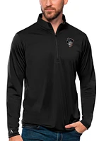 Antigua Oklahoma State Cowboys Mens Black Tribute Long Sleeve Qtr Zip Pullover