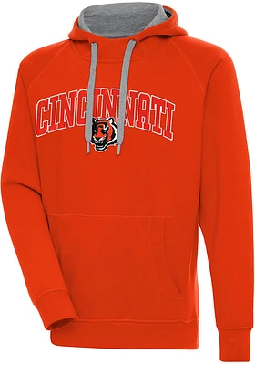 Antigua Cincinnati Bengals Mens Victory Wordmark Long Sleeve Hoodie