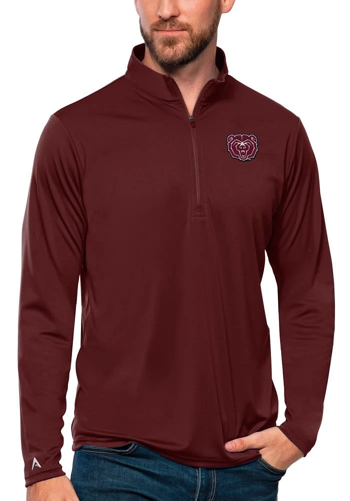 Antigua Missouri State Bears Mens Maroon Tribute Long Sleeve Qtr Zip Pullover
