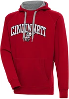 Antigua Cincinnati Reds Mens Victory Wordmark Long Sleeve Hoodie