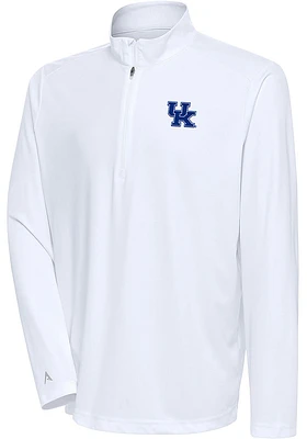 Antigua Kentucky Wildcats Womens White Tribute Style Qtr Zip Pullover