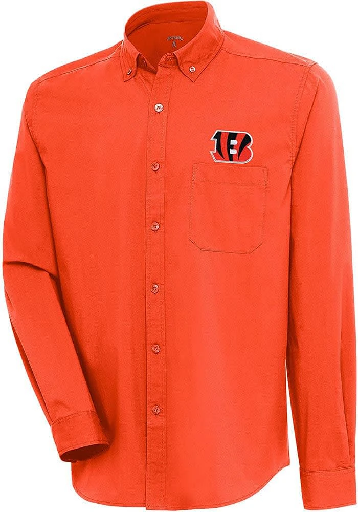 Antigua Cincinnati Bengals Mens FLIGHT Long Sleeve Dress Shirt