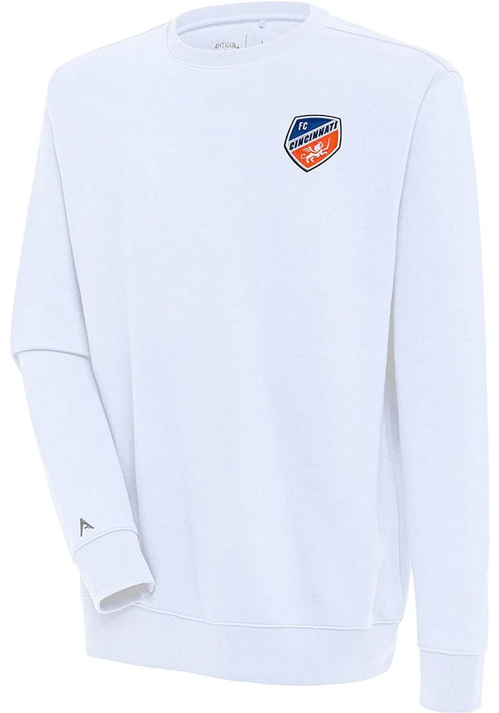 Antigua FC Cincinnati Mens White Victory Style Long Sleeve Crew Sweatshirt