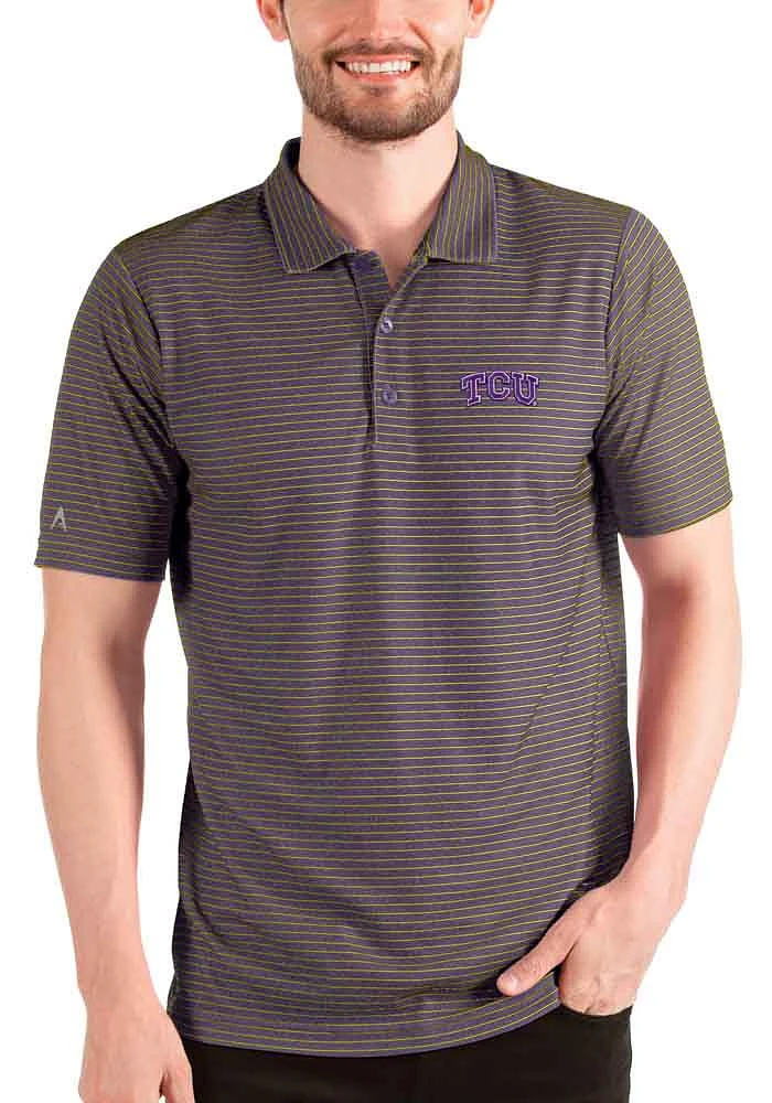 Antigua TCU Horned Frogs Mens Purple Esteem Short Sleeve Polo