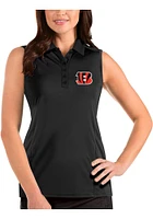 Antigua Cincinnati Bengals Womens Black Tribute Polo Shirt