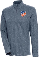 Antigua FC Cincinnati Womens Navy Blue Confront 1/4 Zip Pullover