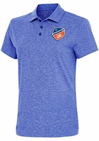 Antigua FC Cincinnati Womens Blue Logo Motivated Short Sleeve Polo Shirt