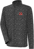 Antigua Cincinnati Bengals Mens Black Determined Watercolor Long Sleeve Qtr Zip Pullover