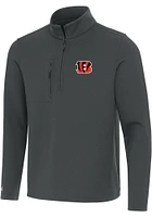 Antigua Cincinnati Bengals Mens Charcoal Insider Long Sleeve Qtr Zip Pullover