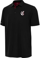 Antigua Cincinnati Reds Mens Black Era Design Short Sleeve Polo