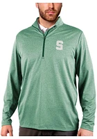 Antigua Michigan State Spartans Mens Green Rally Vault S Long Sleeve Qtr Zip Pullover
