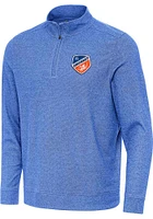 Antigua FC Cincinnati Mens Subtle Buffed Long Sleeve Qtr Zip Pullover