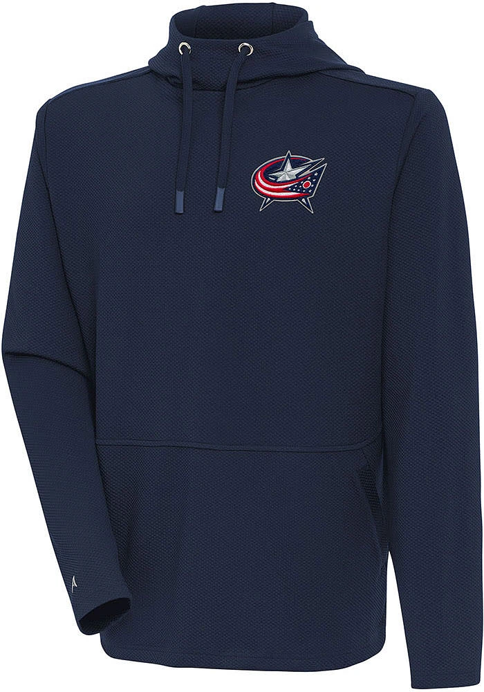 Antigua Columbus Blue Jackets Mens Navy Pure Honeycomb Hood