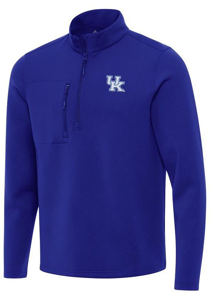 Antigua Kentucky Wildcats Mens Blue Insider Long Sleeve Qtr Zip Pullover