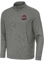 Antigua Ohio State Buckeyes Mens Black Subtle Buffed Long Sleeve 1/4 Zip Pullover