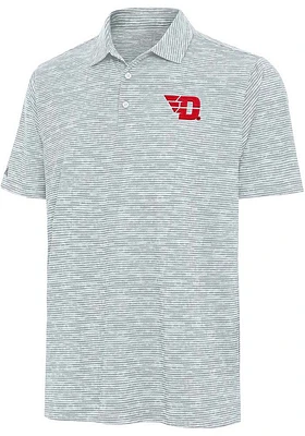 Antigua Dayton Flyers Mens Grey Static Watercolor Short Sleeve Polo