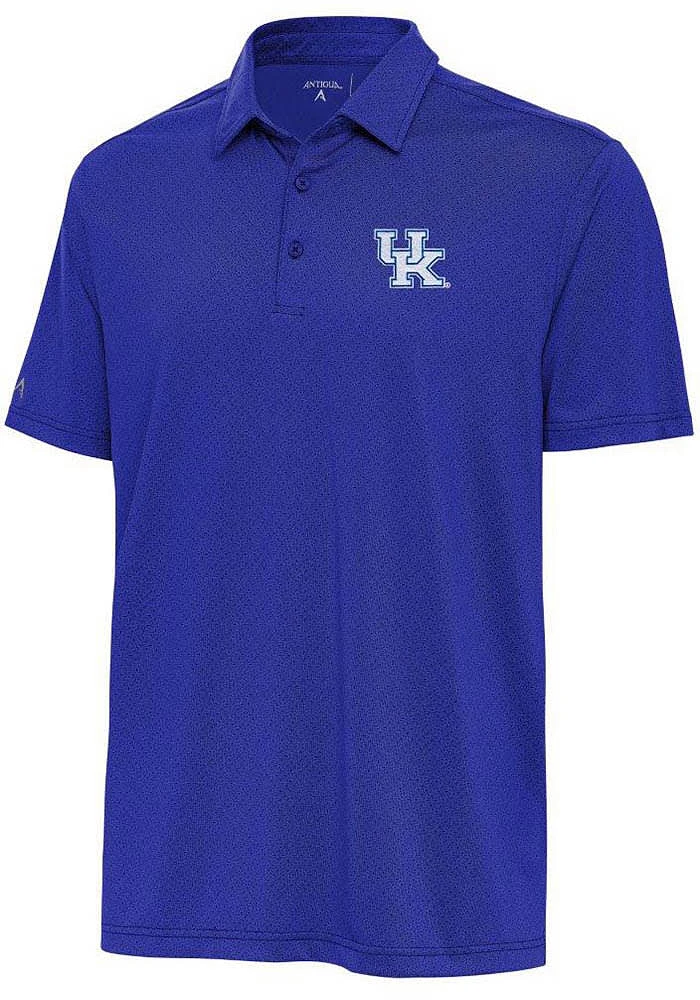 Antigua Kentucky Wildcats Mens Blue Whirl Short Sleeve Polo