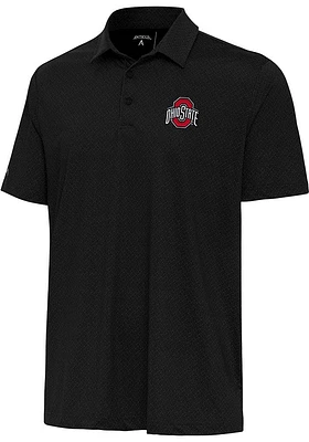 Antigua Ohio State Buckeyes Mens Black Whirl Short Sleeve Polo