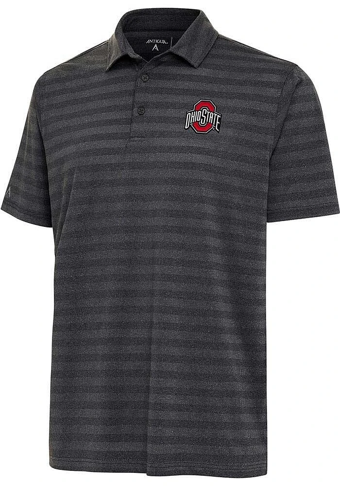 Antigua Ohio State Buckeyes Mens Black Urge Tonal Short Sleeve Polo