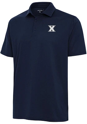 Antigua Xavier Musketeers Mens Navy Blue Valid Textured Short Sleeve Polo